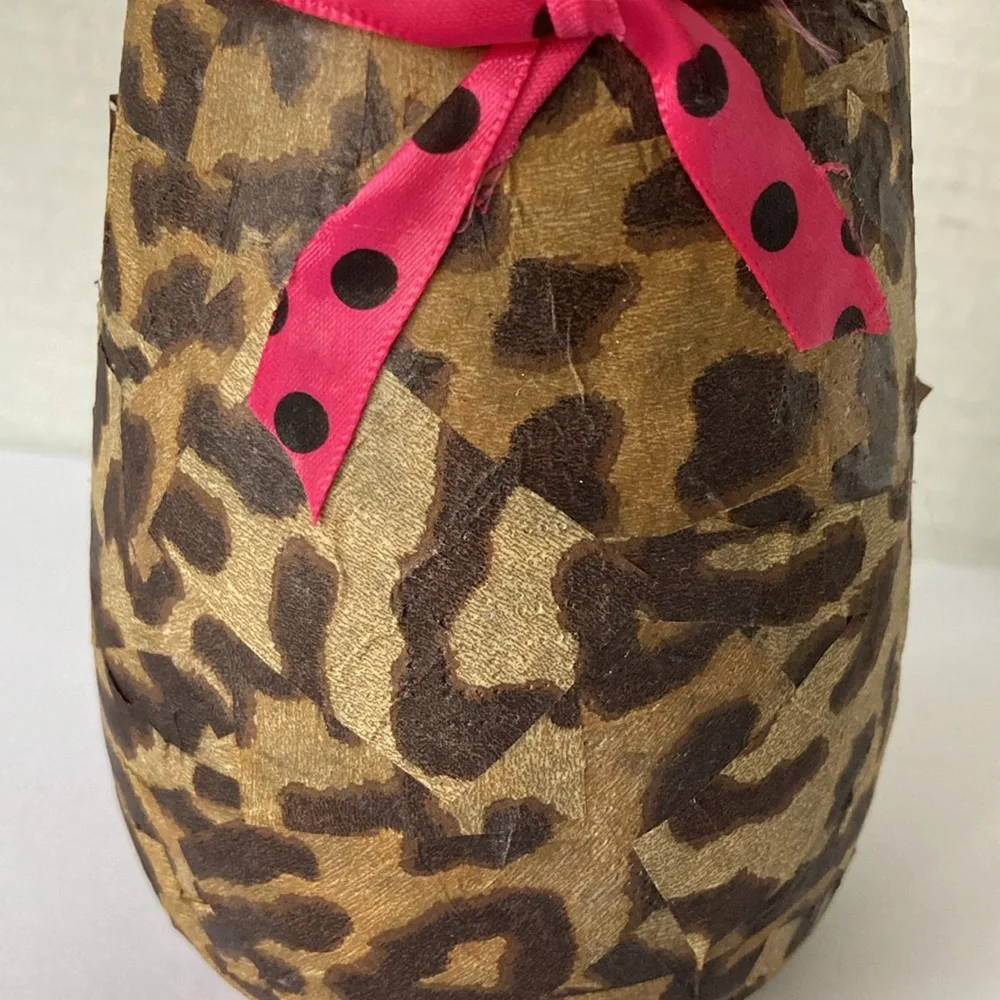 Makeup Brush Hair Brush Pen Pencil Display Cheetah Leopard Storage Jars SET of 2